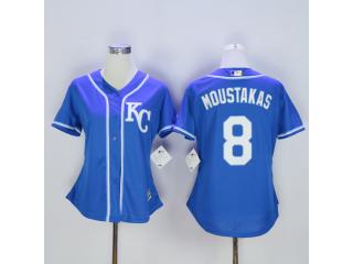 Women Kansas City Royals 8 Mike Moustakas Baseball Jersey Blue