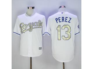 Kansas City Royals 13 Salvador Perez Baseball Jersey White Champion