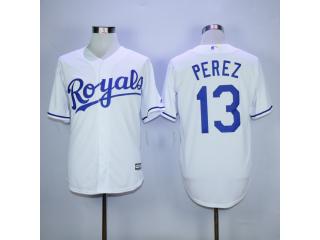 Kansas City Royals 13 Salvador Perez Baseball Jersey White