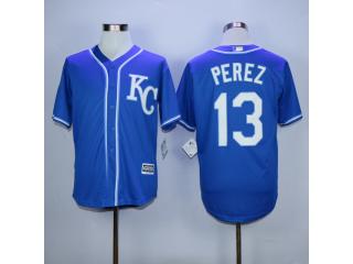 Kansas City Royals 13 Salvador Perez Baseball Jersey Blue
