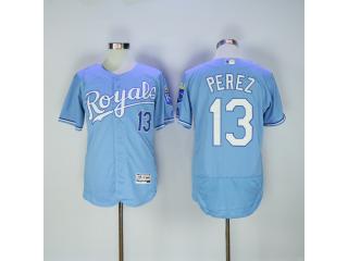 Kansas City Royals 13 Salvador Perez Flexbase Baseball Jersey Light Blue