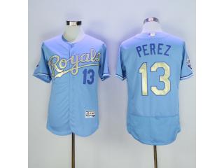 Kansas City Royals 13 Salvador Perez Flexbase Baseball Jersey Light Blue Champion
