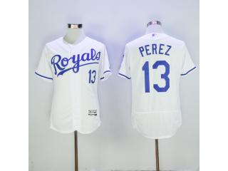 Kansas City Royals 13 Salvador Perez Flexbase Baseball Jersey White