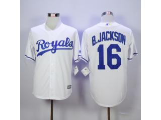 Kansas City Royals 16 Bo Jackson Baseball Jersey White Fans