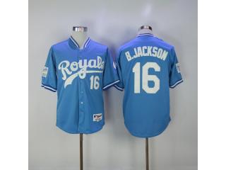 Kansas City Royals 16 Bo Jackson Baseball Jersey Light Blue Retro