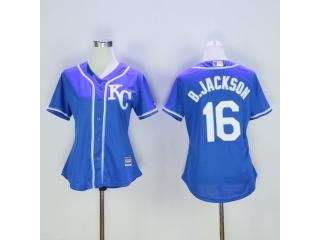 Women Kansas City Royals 16 Bo Jackson Baseball Jersey Blue