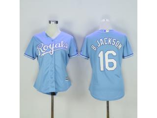 Women Kansas City Royals 16 Bo Jackson Baseball Jersey Light Blue