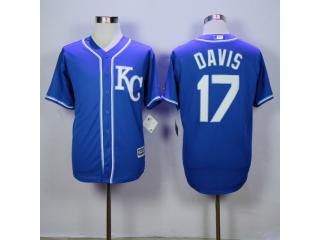 Kansas City Royals 17 Wade Davis Baseball Jersey Blue Fans