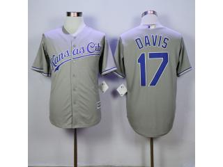 Kansas City Royals 17 Wade Davis Baseball Jersey Gray Fans