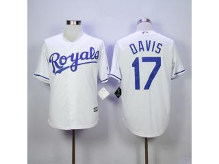 Kansas City Royals 17 Wade Davis Baseball Jersey White Fans