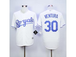 Kansas City Royals 30 Yordano Ventura Baseball Jersey White Fans
