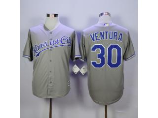 Kansas City Royals 30 Yordano Ventura Baseball Jersey Gray Fans