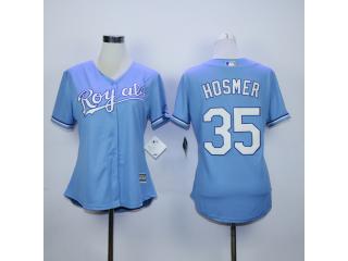 Women Kansas City Royals 35 Eric Hosmer Baseball Jersey Light blue