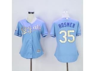 Women Kansas City Royals 35 Eric Hosmer Baseball Jersey Light blue Champion