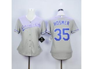 Women Kansas City Royals 35 Eric Hosmer Baseball Jersey Gray