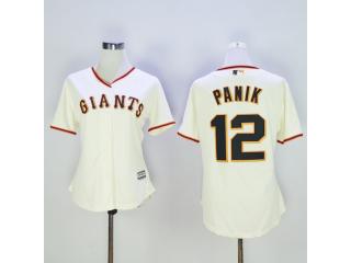 Women San Francisco Giants 12 Joe Panik Baseball Jersey Beige