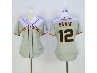 Women San Francisco Giants 12 Joe Panik Baseball Jersey Gray