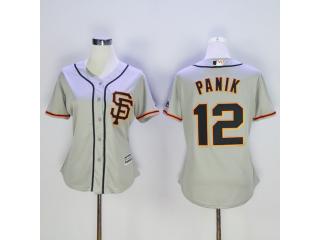 Women San Francisco Giants 12 Joe Panik Baseball Jersey Gray