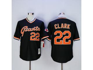 San Francisco Giants 22 Will Clark Baseball Jersey Black Retro