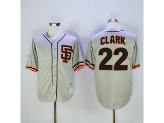 San Francisco Giants 22 Will Clark Baseball Jersey Gray Retro