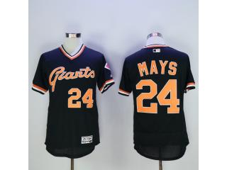 San Francisco Giants 24 Willie Mays Flexbase Baseball Jersey Black