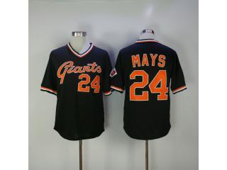 San Francisco Giants 24 Willie Mays Baseball Jersey Black Retro