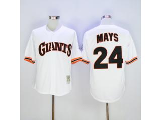 San Francisco Giants 24 Willie Mays Baseball Jersey White Retro