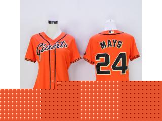 Women San Francisco Giants 24 Willie Mays Baseball Jersey Orange