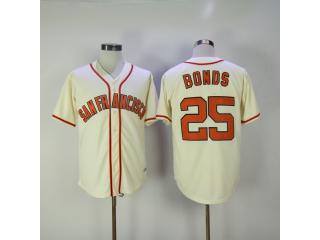 San Francisco Giants 25 Barry Bonds Baseball Jersey Beige Retro