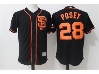 San Francisco Giants 28 Buster Posey Baseball Jersey Black Fans