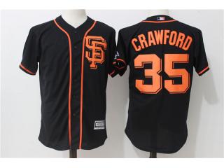 San Francisco Giants 35 Brandon Crawford Baseball Jersey Black Fans