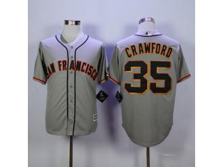 San Francisco Giants 35 Brandon Crawford Baseball Jersey Gray Fans