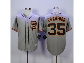 San Francisco Giants 35 Brandon Crawford Baseball Jersey Gray Fans