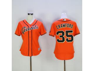 Women San Francisco Giants 35 Brandon Crawford Baseball Jersey Orange