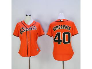 Women San Francisco Giants 40 Madison Bumgarner Baseball Jersey Orange