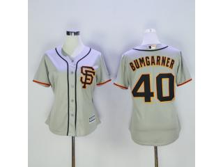 Women San Francisco Giants 40 Madison Bumgarner Baseball Jersey Gray