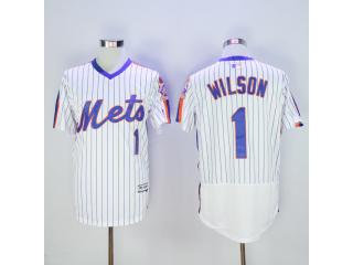 New York Mets 1 Mookie Wilson Flexbase Baseball Jersey White