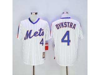 New York Mets 4 Lenny Dykstra Baseball Jersey White Retro fans