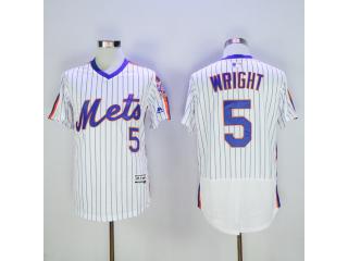 New York Mets 5 David Wright Flexbase Baseball Jersey White
