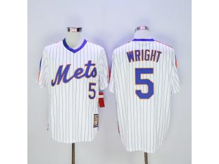 New York Mets 5 David Wright Baseball Jersey White Retro fans