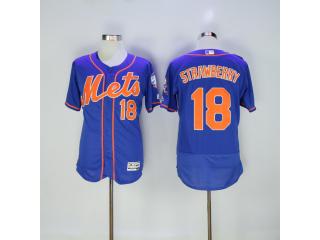 New York Mets 18 Darryl Strawberry Flexbase Baseball Jersey Blue