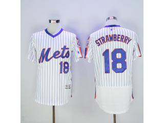 New York Mets 18 Darryl Strawberry Flexbase Baseball Jersey White