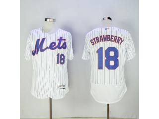 New York Mets 18 Darryl Strawberry Flexbase Baseball Jersey White