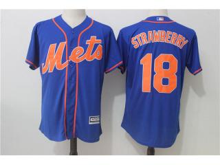 New York Mets 18 Darryl Strawberry Baseball Jersey Blue Fans