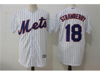New York Mets 18 Darryl Strawberry Baseball Jersey White Fans