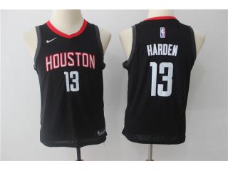 Youth 2017 -2018 Nike Houston Rockets 13 James Harden Basketball Jersey Black Fan Edition