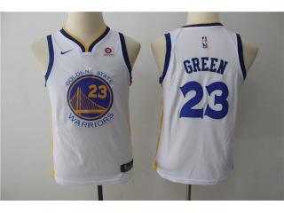 Youth 2017-2018 Nike Golden State Warrior 23 Draymond Green Basketball Jersey White Fans Edition