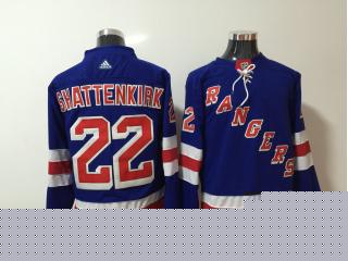 Adidas New York Rangers 22 Kevin Shattenkirk Ice Hockey Jersey Blue
