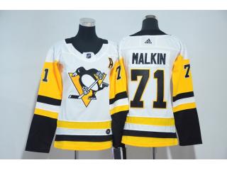 Women 2017-Adidas Pittsburgh Penguins 71 Evgeni Malkin Ice Hockey Jersey White