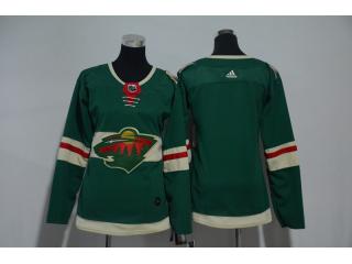 Women Adidas Minnesota Wild Blank Ice Hockey Jersey Green